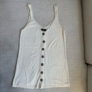 Reformation Cream Button-Down Mini Dress